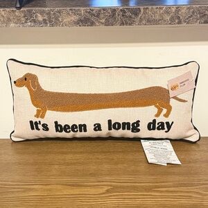 Dachshund 'It's Been A Long Day' Decorative Pillow